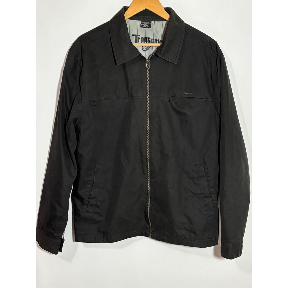 Transworld Jacket Mens L‎ Black Skateboarding Full Zip Cotton Blend Streetwear